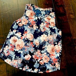 Honey Belle floral sleeveless shirt size 1X